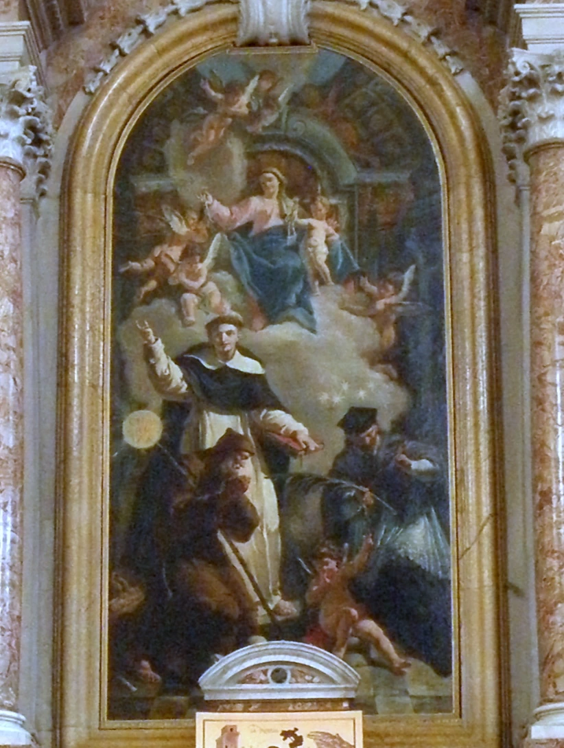 Madonna in gloria con Bambino e dei Santi Francesco di Paola, Domenico e Francesco Saverio - Chiesa della Beata Vergine delle Grazie